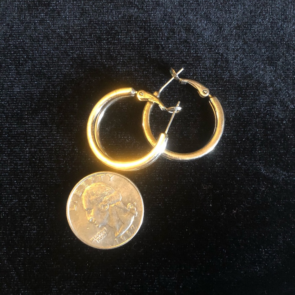 Silver Split Hoops - image 2